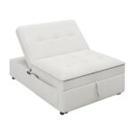 4-in-1 Sofa Bed, Chair Bed, Multi-Function Folding Ottoman Bed with Storage Pocket and USB Port for Small Room Apartment,Living Room,Bedroom,Hallway,White - Image 11