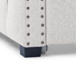 Daybed with Trundle Upholstered Tufted Sofa Bed, with Button and Copper Nail on Square Arms,both Twin Size, Beige(85"x42.5"x31.5") - Image 10