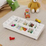 The 2 in 1 Rollaway Play Table and Toy Organizer Compatible with Lego Suitable for Storing Under Bed or Sofa-White (38" x 18.7" x 5.9") - Image 9