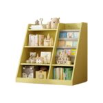 Yellow Wooden Toy Storage Organizer Cabinet Kids Bookshelf Children Bookcase Toddler Baby Sling Book Rack Shelf for Playroom Bedroom Nursery Hallway School Kindergarten Living Roomy - Image 8