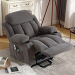 Power Lift Recliner Chair with Heat and Massage Electric Fabric Recliner Chair for Elderly with Side Pocket, USB Charge Port, Remote Control for Living Room (GREY) - Image 10