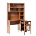 Computer Desk with 90 Degree Rotating Desktop, 43x70 Inch Office Desk with Storage Drawer and Cabinets, Gaming Desk with Shelves, Writing Desk for Study, Work Desk for Home Office Bedroom Living Room - Image 18