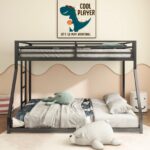 Adam Sturdy Twin over Full Bunk Bed Metal Black for Kids and Adult, Low Profile Twin over Full Bunk Bed with Ladder and Guardrails, Easy Climbing, Beds for Bedroom, Same as original B083124171 - Image 13