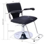 Stainless steel frame,Fashion style Hair Salon Chair Styling Heavy Duty Hydraulic Pump Barber Chair Beauty Shampoo Barbering Chair for Hair Stylist Women Man,with Barber Cape (Black) - Image 9