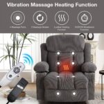 Power Lift Recliner Chair with Heat and Massage Electric Fabric Recliner Chair for Elderly with Side Pocket, USB Charge Port, Remote Control for Living Room (GREY) - Image 11