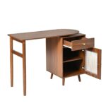 Computer Desk with 90 Degree Rotating Desktop, 43x70 Inch Office Desk with Storage Drawer and Cabinets, Gaming Desk with Shelves, Writing Desk for Study, Work Desk for Home Office Bedroom Living Room - Image 19