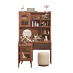 Computer Desk with 90 Degree Rotating Desktop, 43x70 Inch Office Desk with Storage Drawer and Cabinets, Gaming Desk with Shelves, Writing Desk for Study, Work Desk for Home Office Bedroom Living Room - Image 21