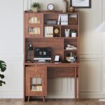 Computer Desk with 90 Degree Rotating Desktop, 43x70 Inch Office Desk with Storage Drawer and Cabinets, Gaming Desk with Shelves, Writing Desk for Study, Work Desk for Home Office Bedroom Living Room - Image 22