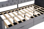 Upholstered Daybed with Storage Drawers, Wood Daybed Twin Size, No Box Spring Needed, Grey - Image 3