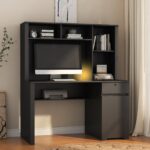 Computer Desk with Hutch & Bookshelf,Wood Executive Desk Teens Student Desk Writing Laptop Home Office Desk with Drawers,3 AC Outlets and 2 USB Charging Ports,Study Laptop Table for Home - Image 11