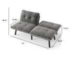 Grey Convertible Folding Modern sofa Bed - Image 8