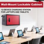 12 Bay Charging Cabinet for Laptop,Chromebook, Locking Charging Station-BLACK - Image 8