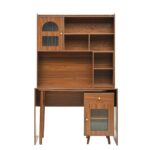 Computer Desk with 90 Degree Rotating Desktop, 43x70 Inch Office Desk with Storage Drawer and Cabinets, Gaming Desk with Shelves, Writing Desk for Study, Work Desk for Home Office Bedroom Living Room - Image 27