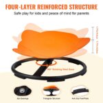 VEVOR Elephant Kids Swivel Chair, 220 LBS Capacity, 360° Spinning Chair, Autistic Kids Sensory Toy Chair with Non-Slip Metal Base, Toddler Sit and Spin Chair for Coordination Balance Focus Orange - Image 5